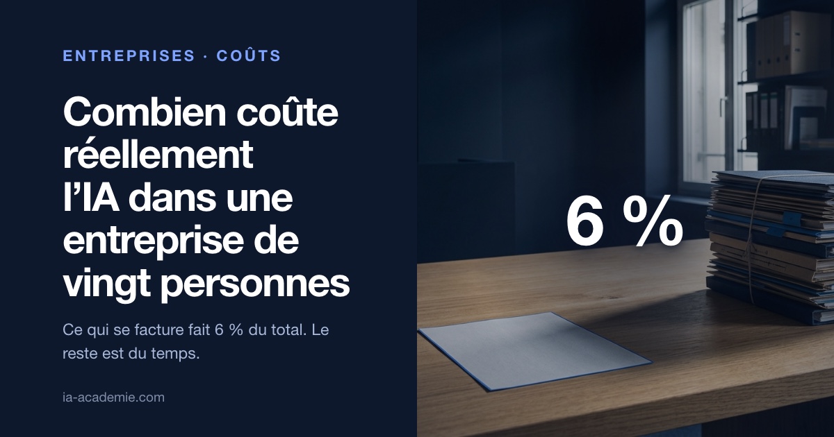 Une facture posée seule sur un grand bureau, à côté d'une pile de dossiers bien plus haute