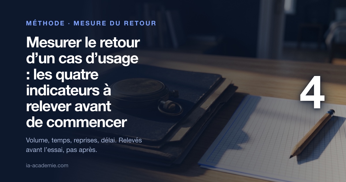 Un chronomètre mécanique posé sur une pile de dossiers cartonnés, à côté d'une feuille de relevé quadrillée encore vierge